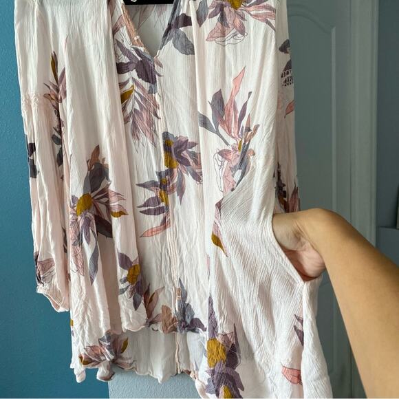 Free People Swing Dress Orchid Pink Floral Tunic Boho Chic Rayon w/Pockets Small - Picture 8 of 15